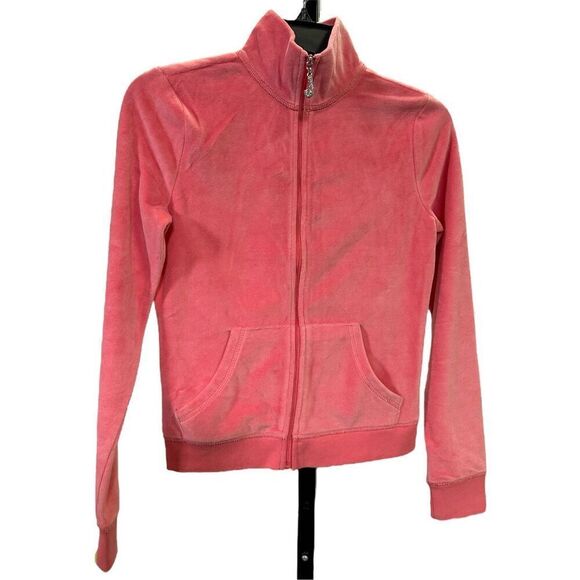 New Juicy Couture Ombre Rhinestone Logo Velour Tracksuit Jacket XS - Picture 1 of 10